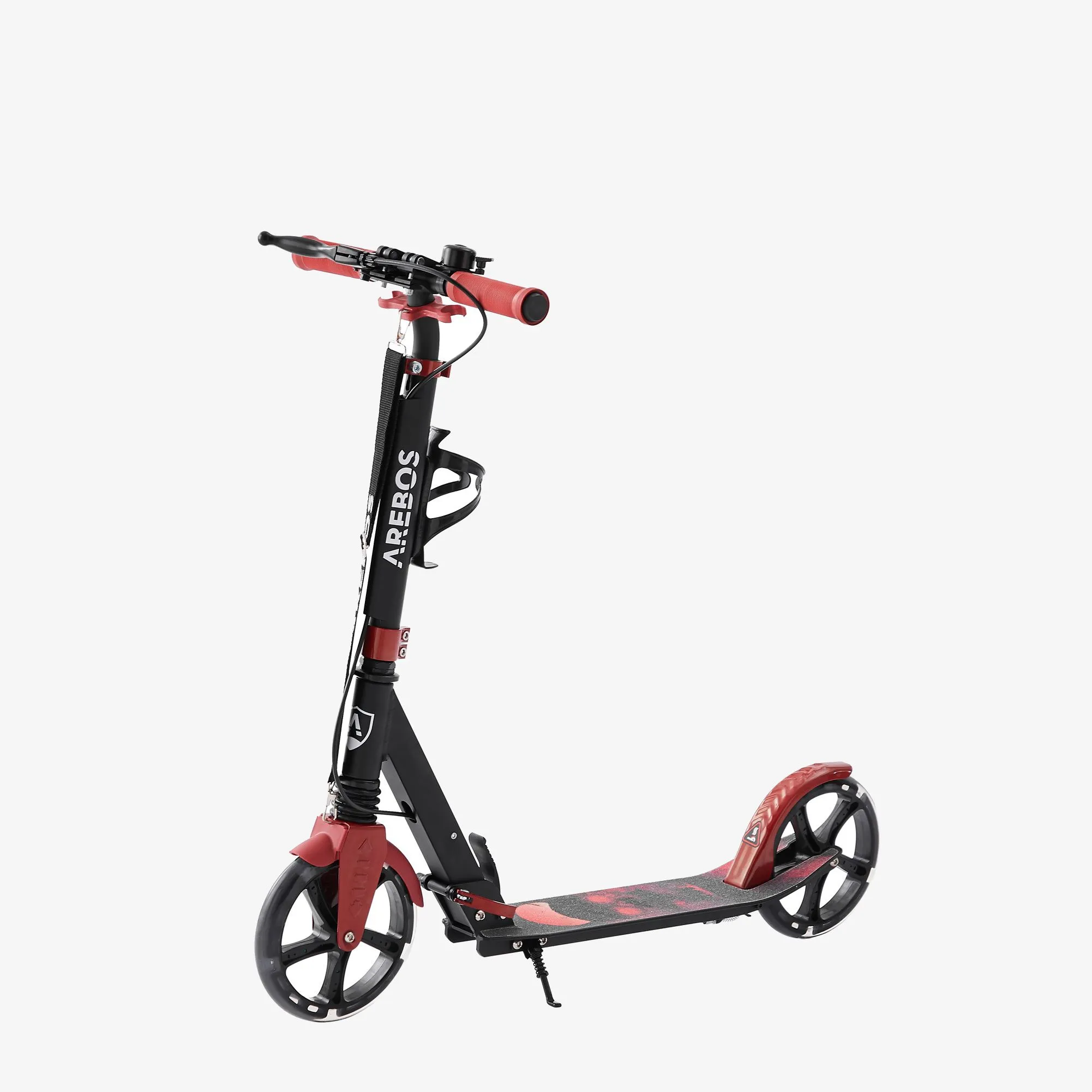 Tretroller Scooter mit LED Reifen - Rot